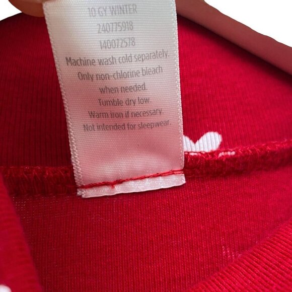 Gymboree Girls Holiday Dress Size 9  Red Snowflake Long Sleeve Cotton Turtleneck - Picture 8 of 8